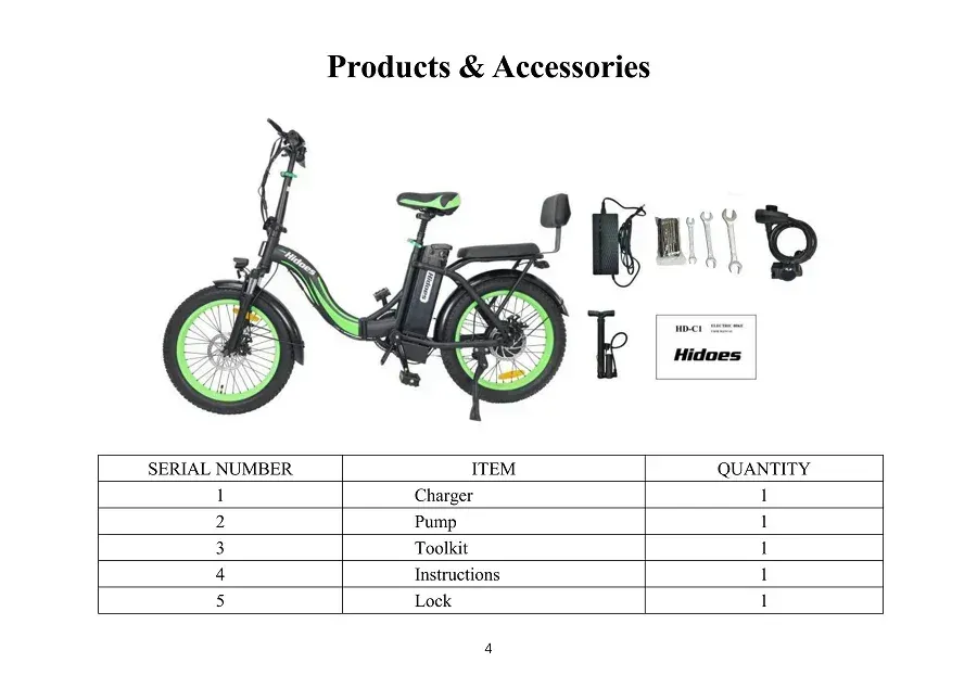 Hidoes C1 electric bike packing box